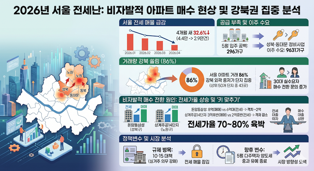 2026년 서울 전세난이 부른 비자발적 아파트 매수 현상