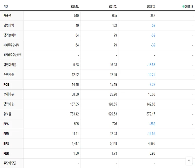 마이크로프랜드 재무제표