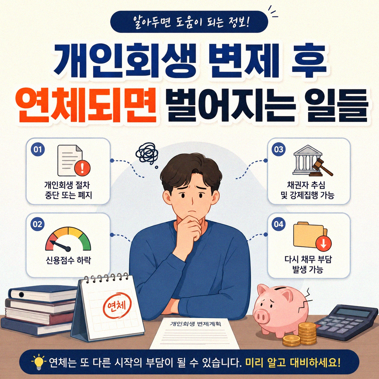 개인회생 변제 기간 만료 후 연체가 생기면 어떻게 되나요