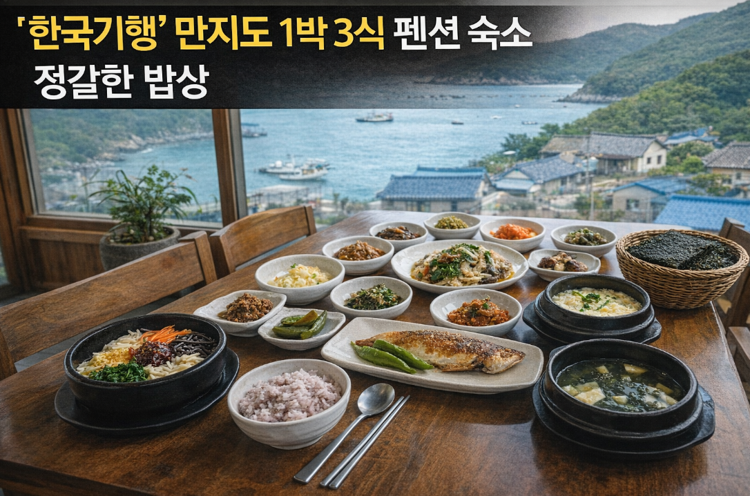 '한국기행' 통영 만지도 펜션 숙소 1박 3식, 정갈한 밥상의 모든 것