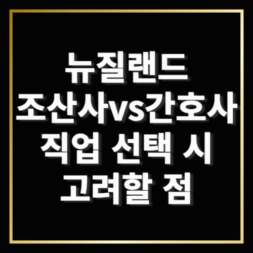 뉴질랜드 조산사 vs 간호사, 직업 선택 시 고려할 점