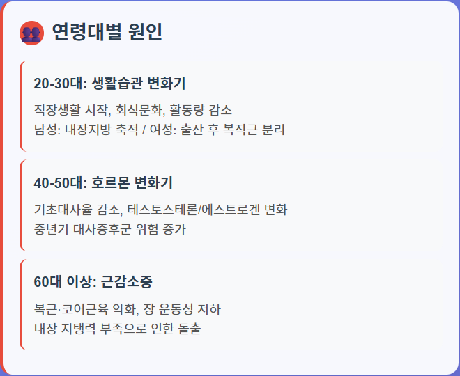 하복부 비만, 아랫배가 나오는 이유 연령대별 증상 원인 해결방법 총정리