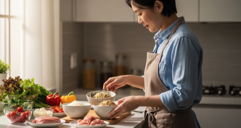 식단 바꾸는 모습