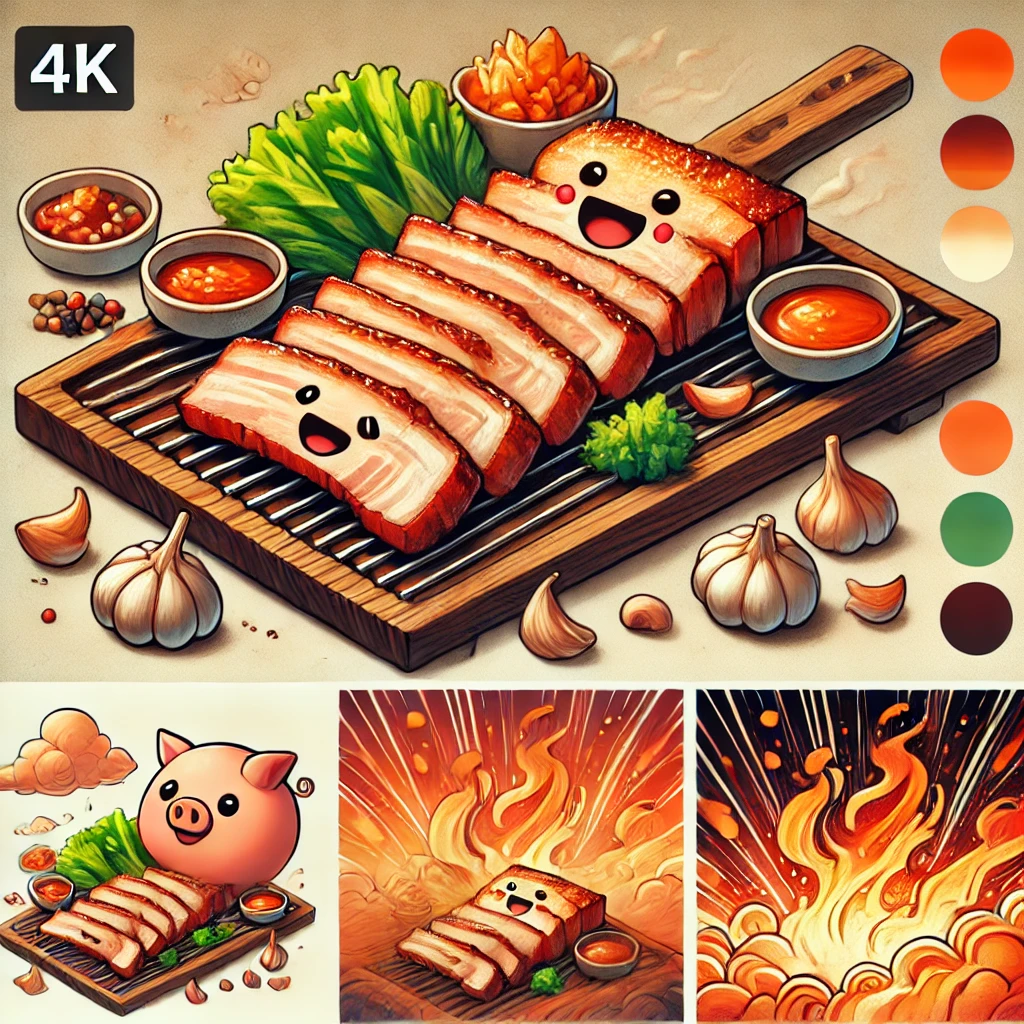 삼겹살과 돼지고기