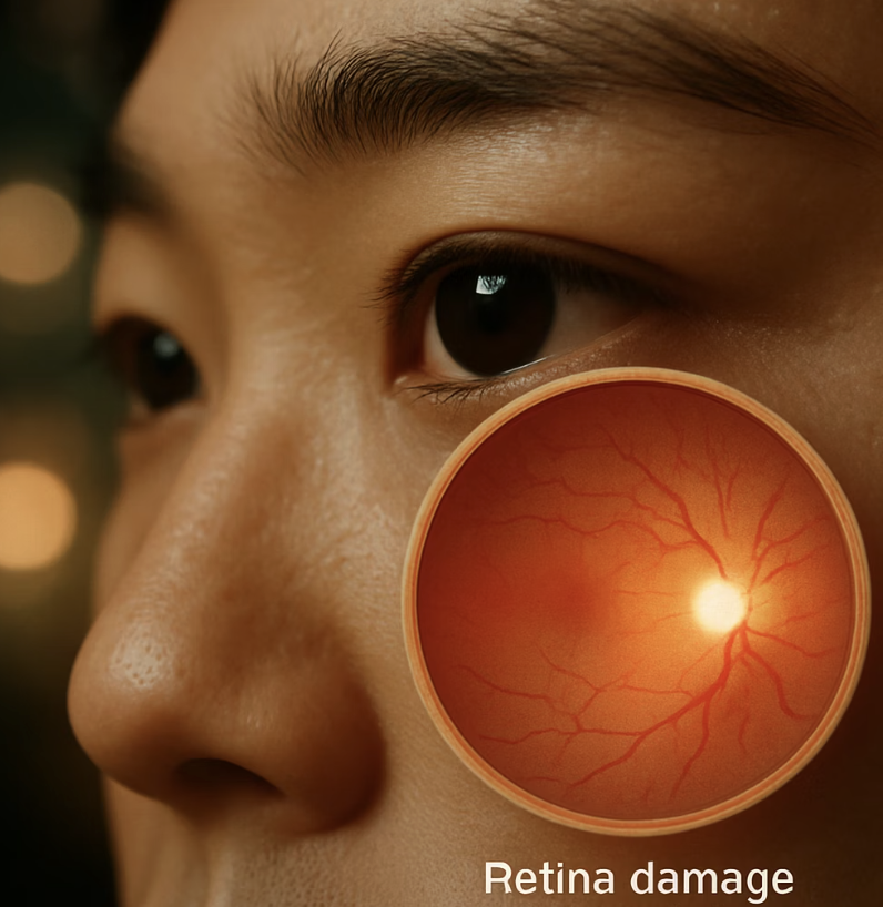 소리 없는 파괴자, 망막 화상