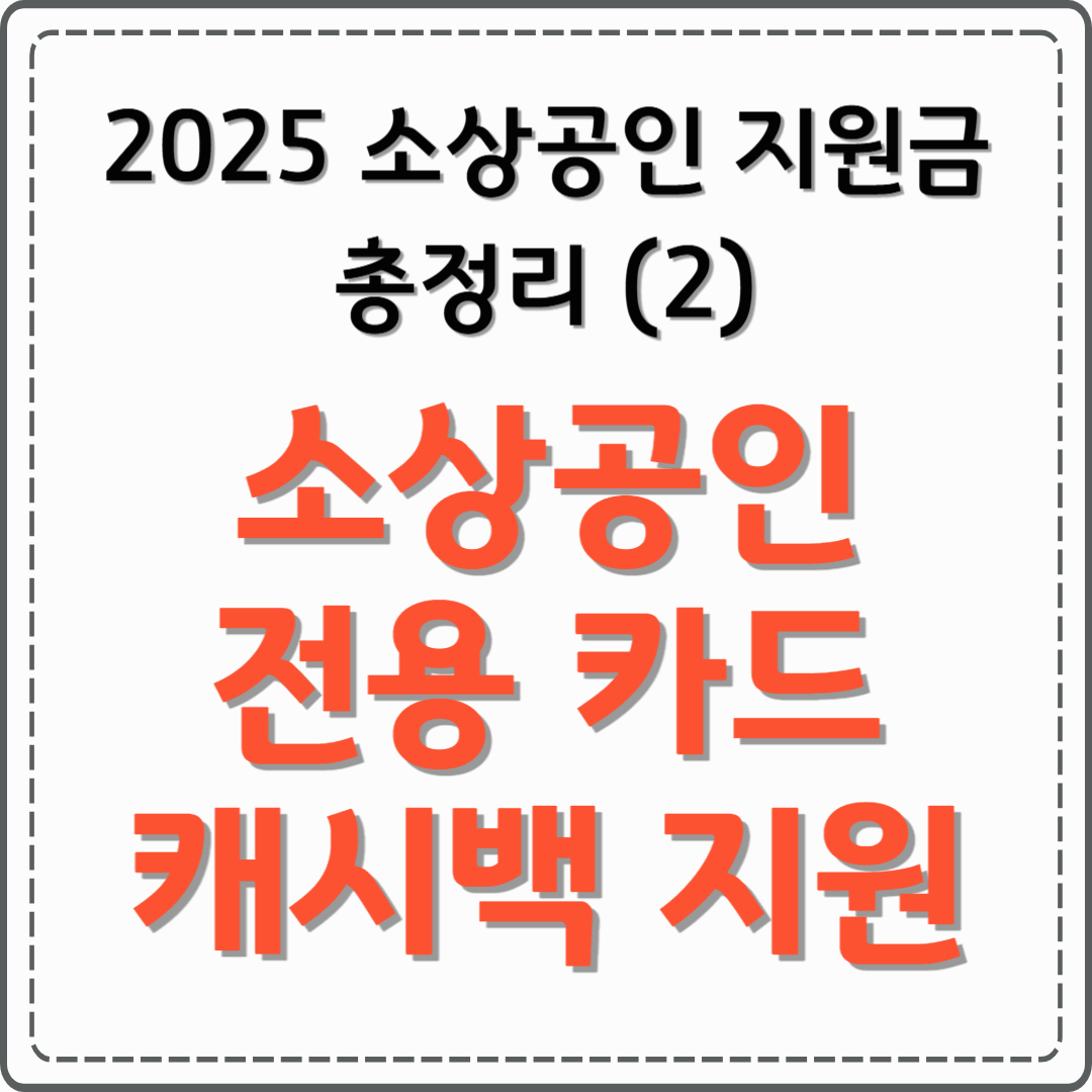 2025 소상공인 지원금 총정리 (2) 비즈플러스카드 캐시백 지원