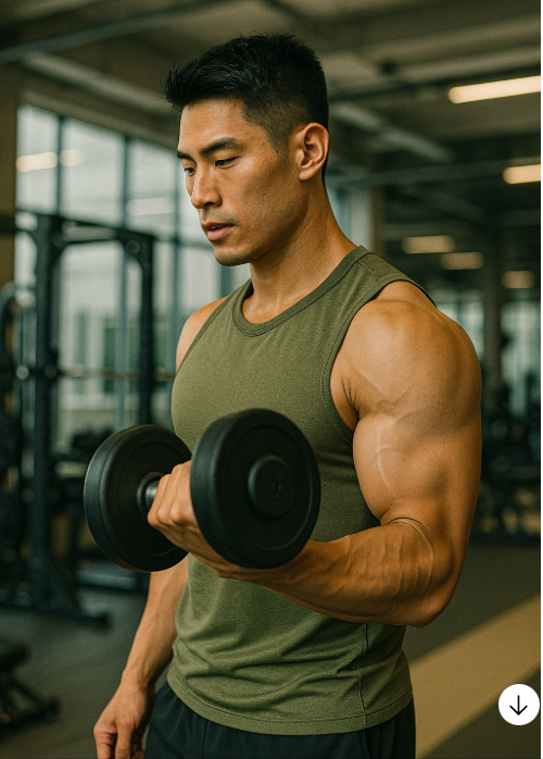 30대건강한한국인이 열심히운동하는사진