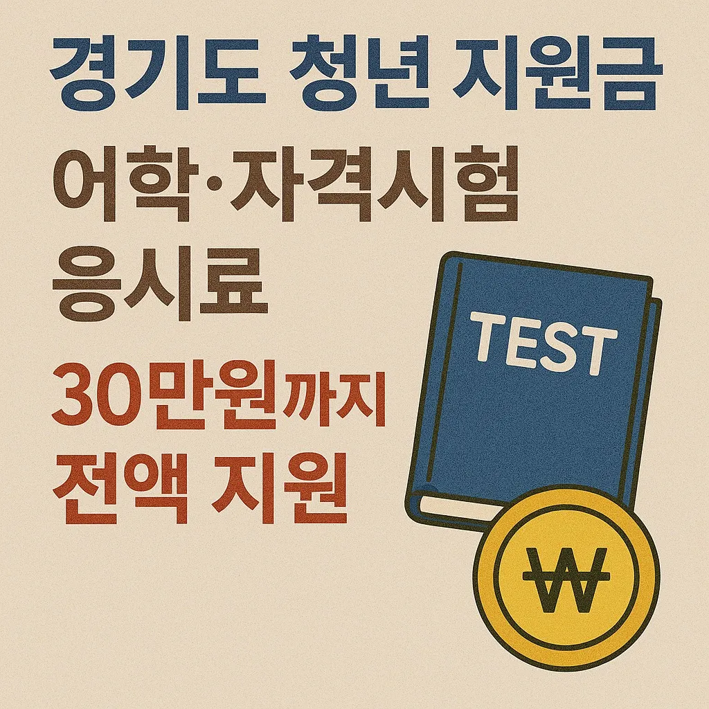 경기도 청년 지원금! 어학·자격시험 응시료 30만원까지 전액 지원