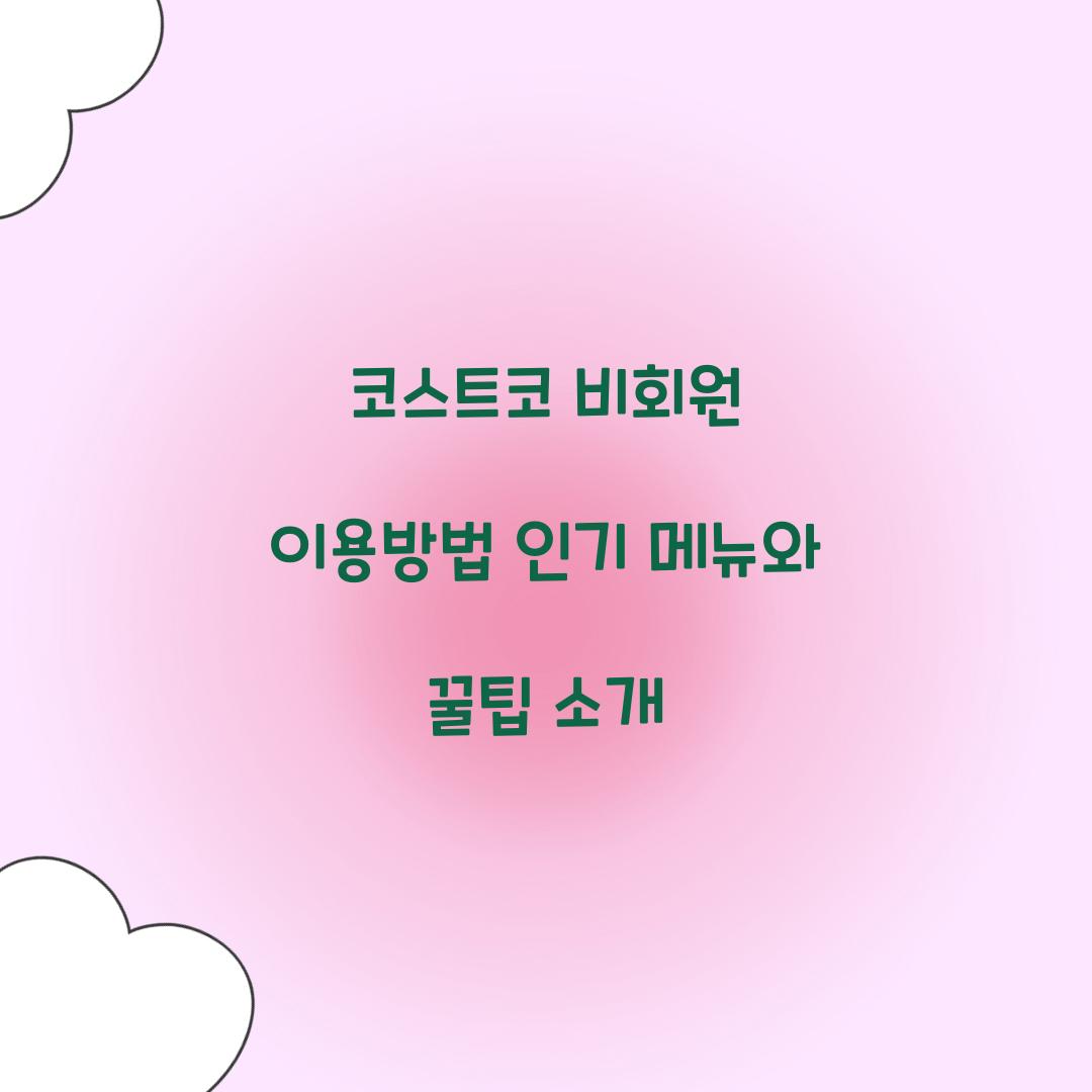 코스트코 비회원 이용방법