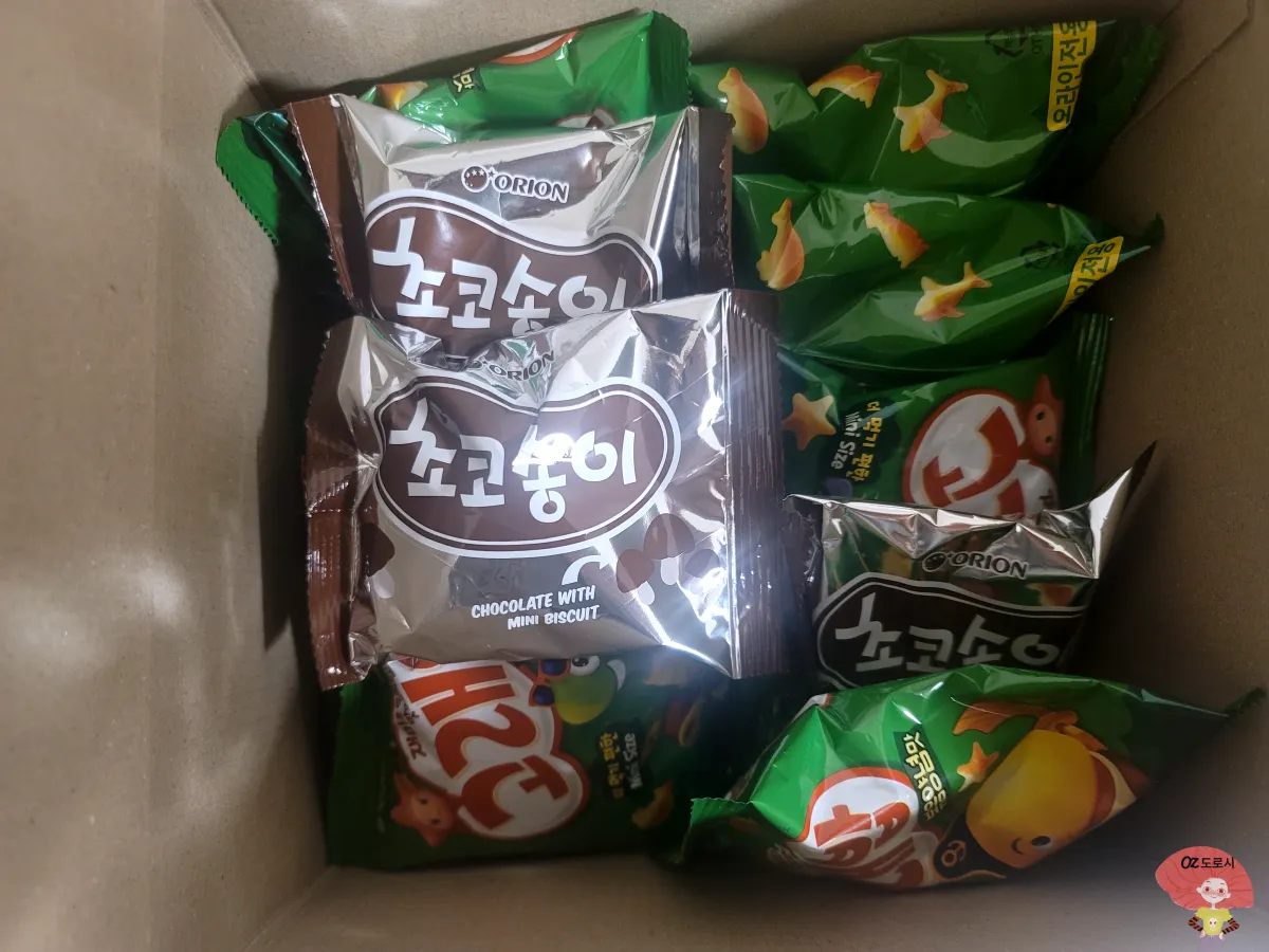 쿠팡-미니-세트-초코송이-고래밥-포장