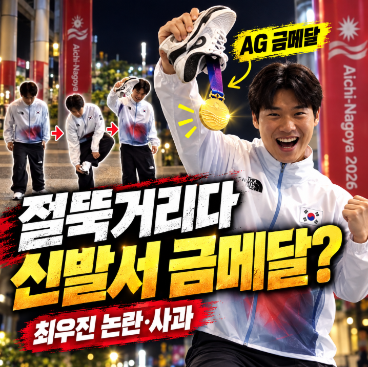 최우진 세리머니 사과 무슨 일? AG 금메달 뒤 &lsquo;신발 세리머니&rsquo; 논란