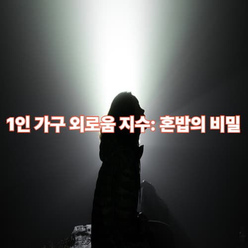 인 가구 외로움 지수 폭증의 비밀: 혼밥/혼술이 고립을 가속하는 이유