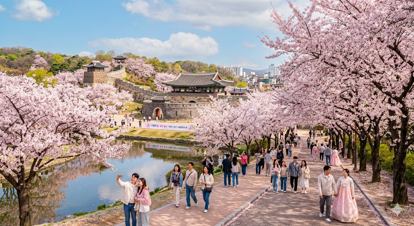 AI로 만든 수원 벚꽃 이미지