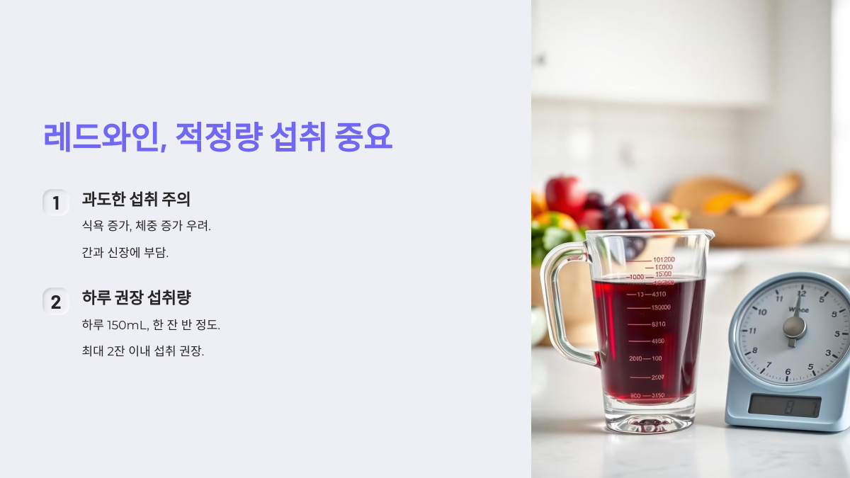 레드와인의 적정 섭취량과 주의사항