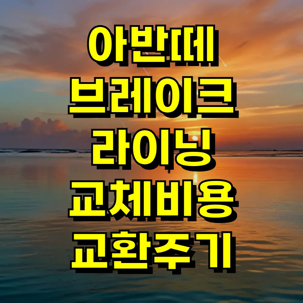 아반떼 브레이크 라이닝 교체비용 교환주기