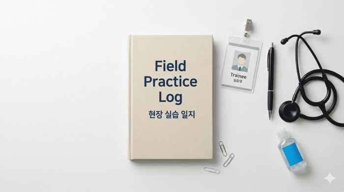 요양보호사 현장실습 필수 준비물 노트와 필기도구 깔끔한 레이아웃