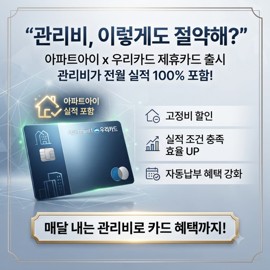 관리비 할인혜택 아파트아이 우리카드