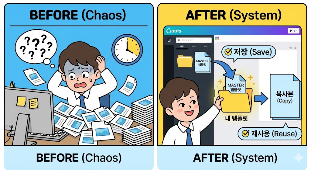 나만의 템플릿 저장: 자주 쓰는 디자인을 '폴더'에 저장하고 재사용하는 법