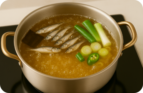 육수 먼저 우려요 (시간은 15분)