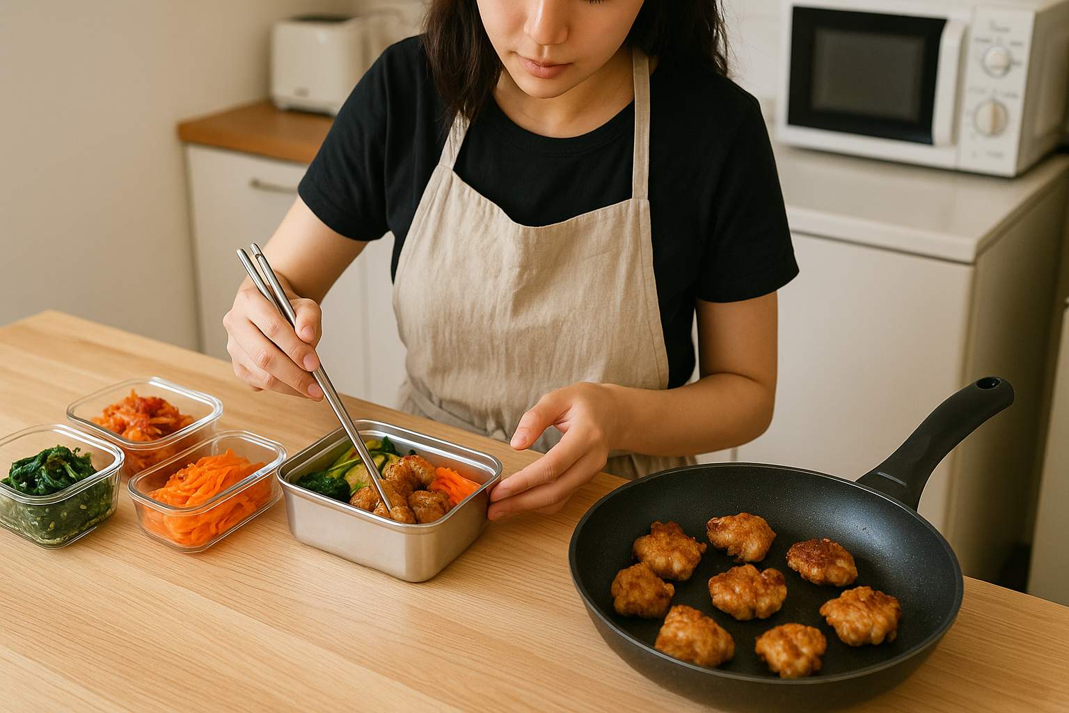 도시락 반찬 만드는 자취생