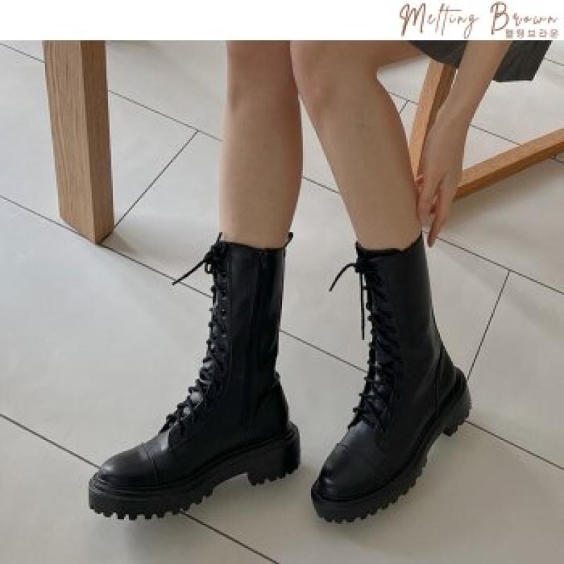 멜팅브라운 여성 봄 워커 여자 레이스업 워커 부츠 k09