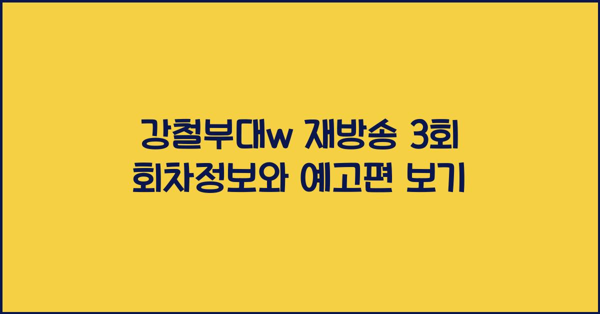 강철부대w 재방송