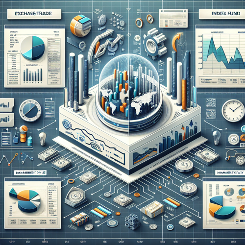ETF와 주가지수 펀드의 개념과 특징을 비교한 정보 그래픽