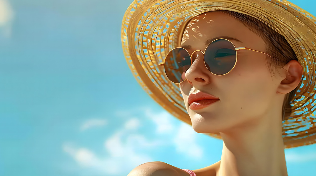 선그라스를 쓴 여자 사진