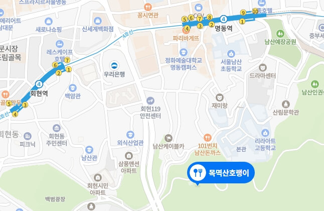 목멱산호랭이-위치