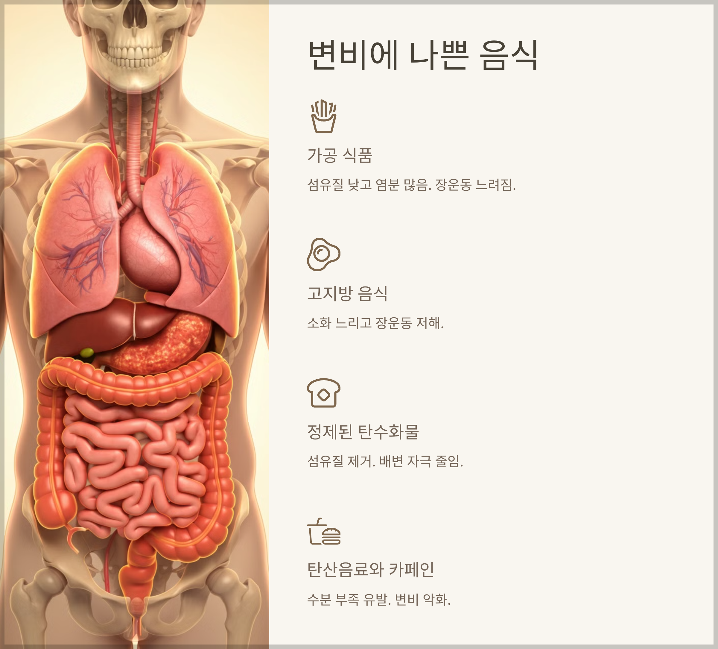 변비에 나쁜 음식