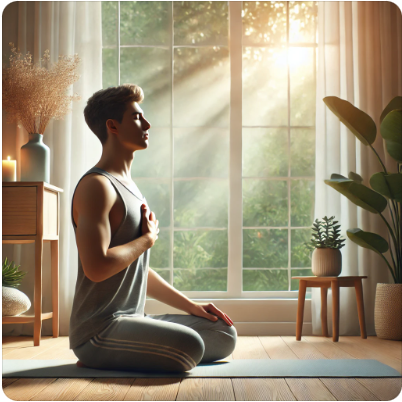 심호흡하는 남성