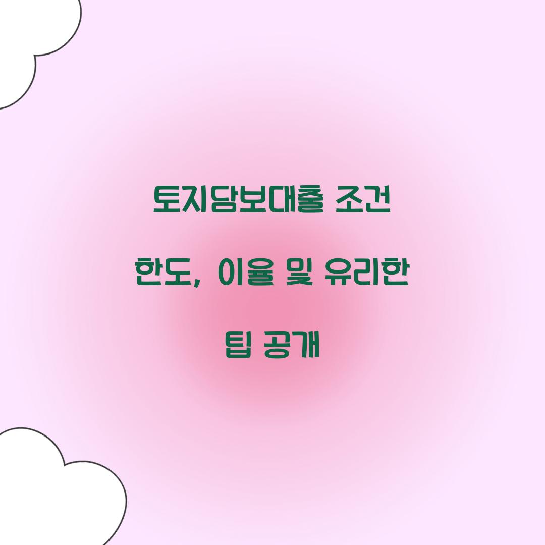 토지담보대출 조건