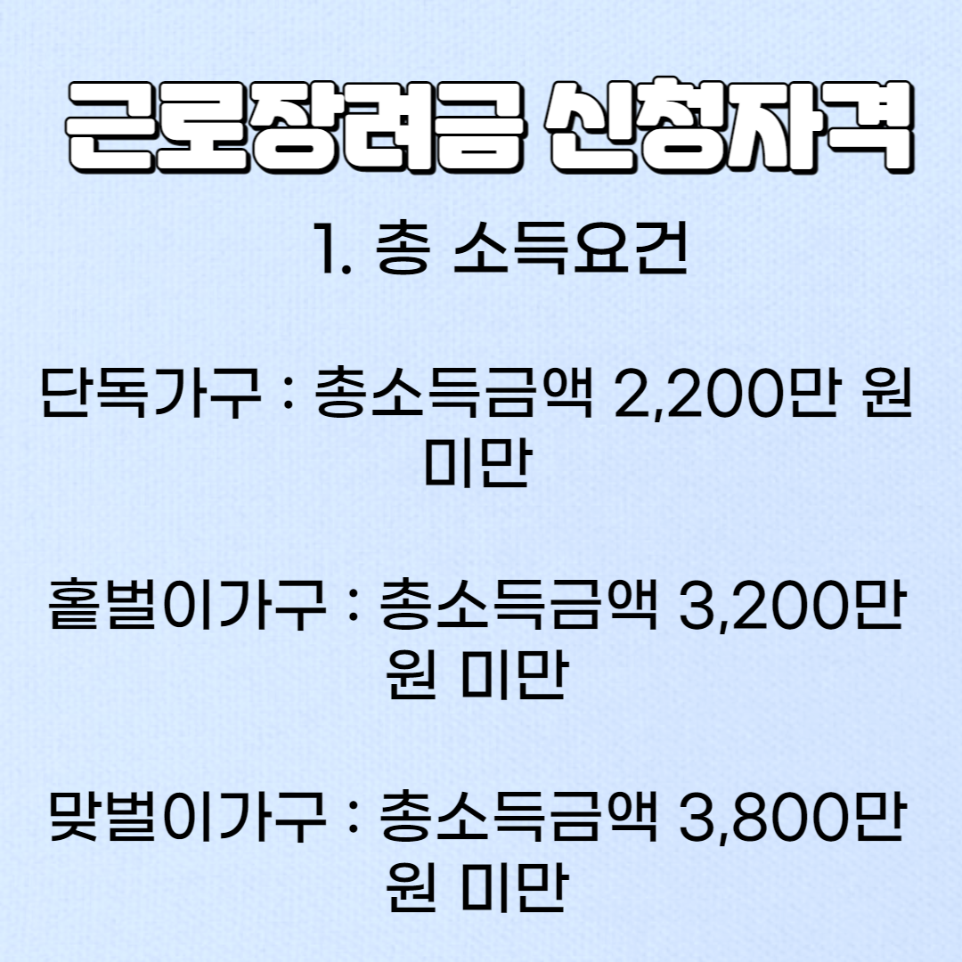 근로장려금 신청자격 달라지는 점