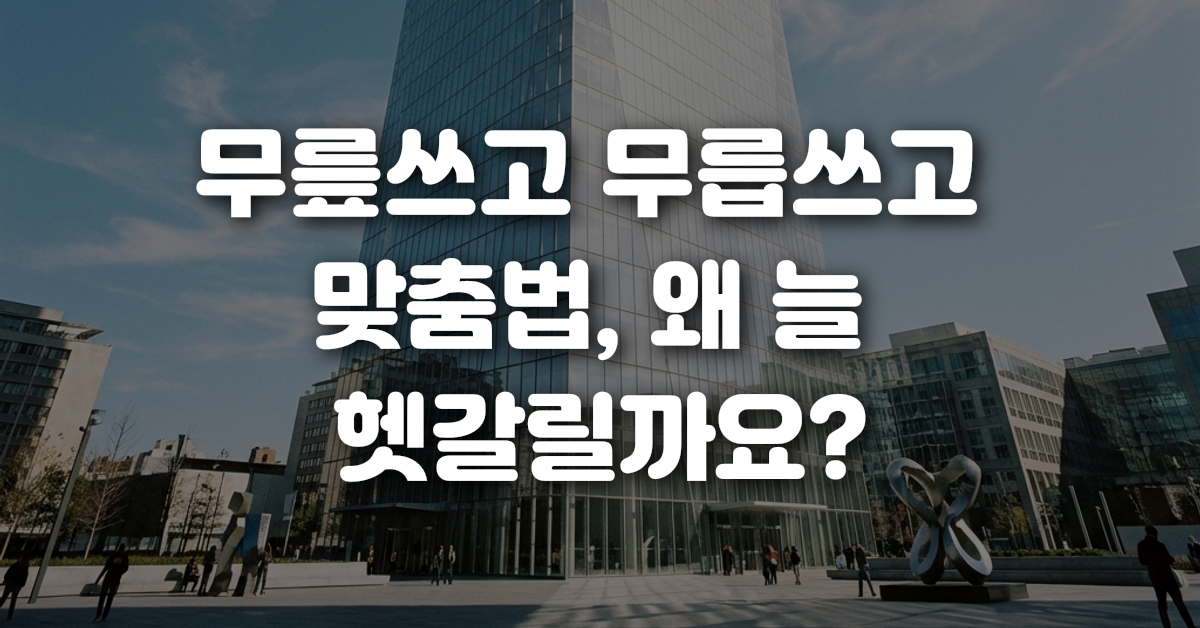 무릎쓰고 무릅쓰고 맞춤법 왜 늘 헷갈릴까요