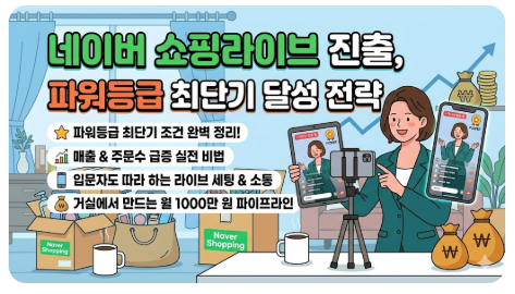 네이버 쇼핑라이브 진출, 파워등급 최단기 달성 전략
