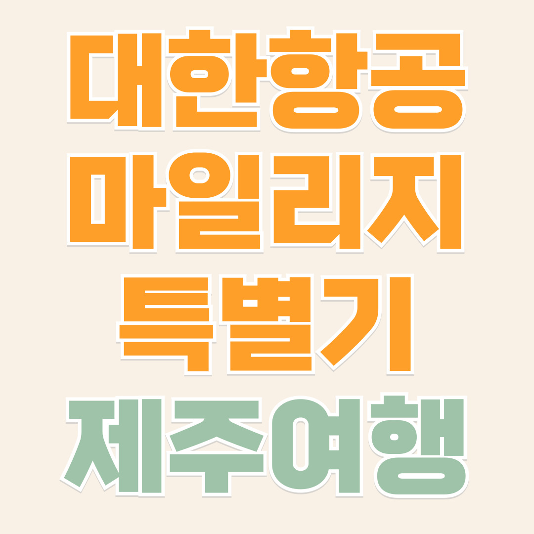 대한항공 마일리지 특별기