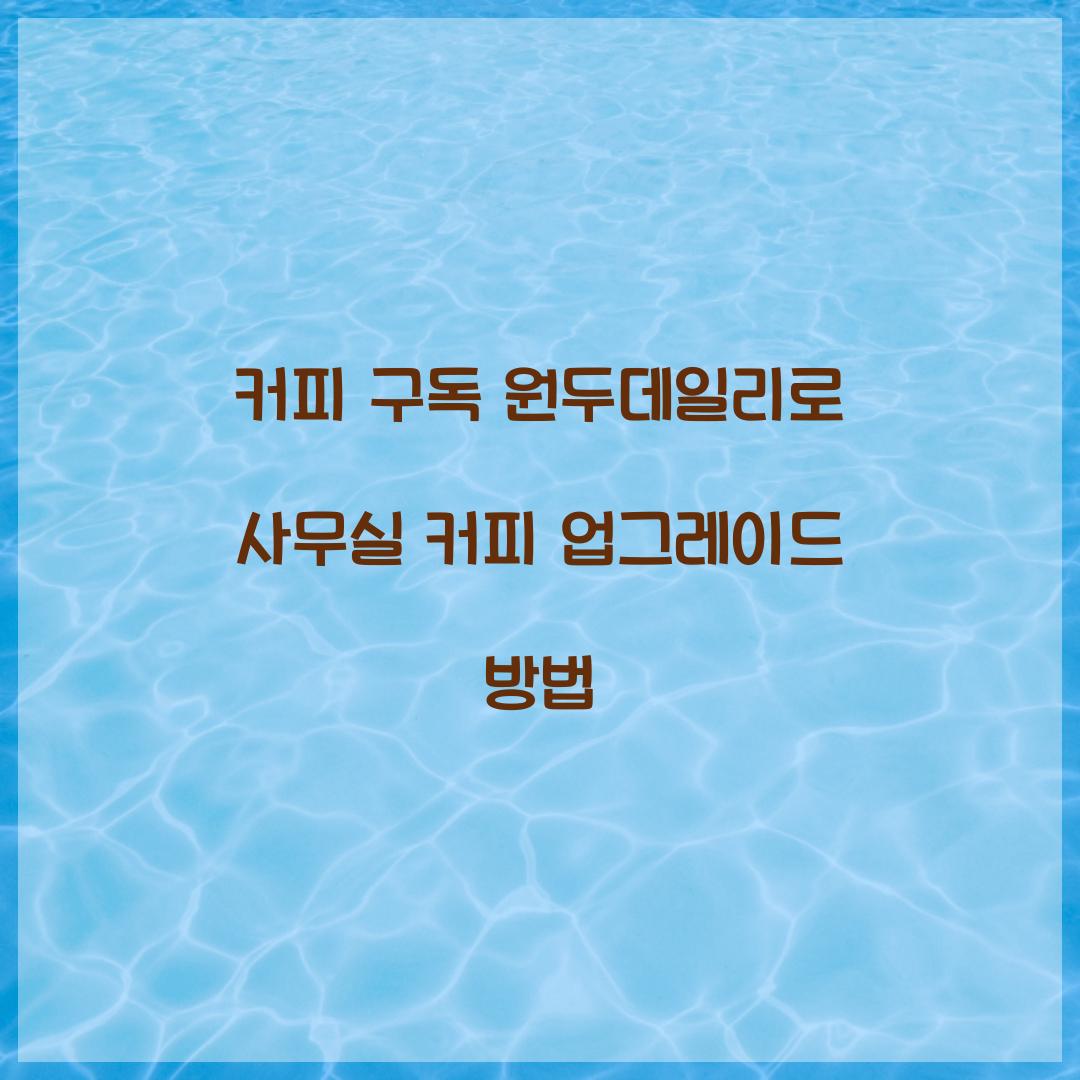 커피 구독 원두데일리