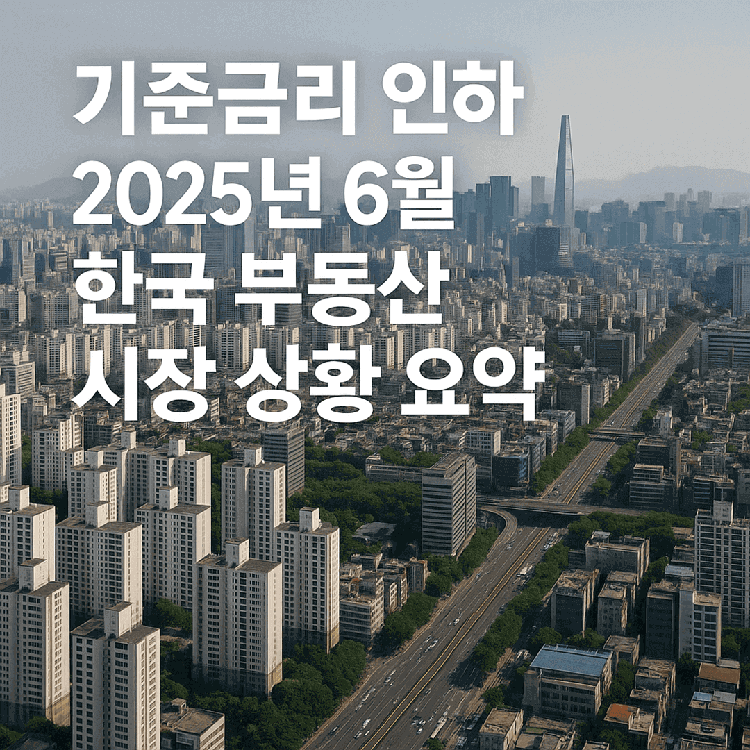 기준금리 인하와 2025년 6월 한국 부!동!산! 시장 상황 요약