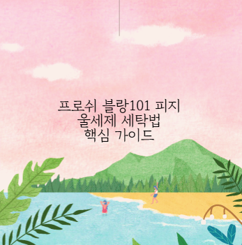 프로쉬 블랑101 피지 울세제 세탁법 핵심 가이드