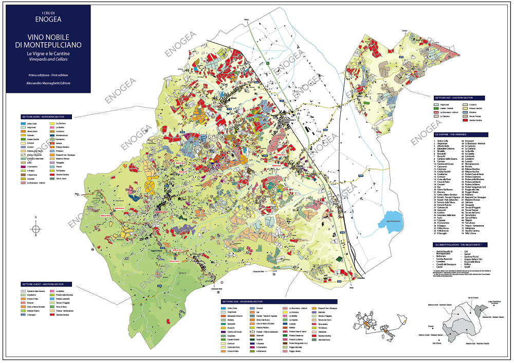 비노 노빌레 디 몬테풀치아노의 포도밭 지도