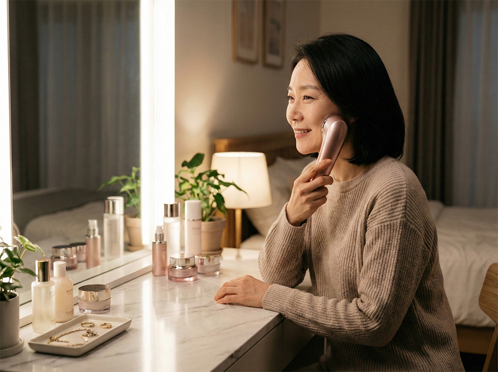 뷰티 디바이스 종류, LDM, 물방울 초음파, 피부 재생, 속건조 해결, 갈바닉, 흡수 도우미, 피부 결 개선, 민감성 피부