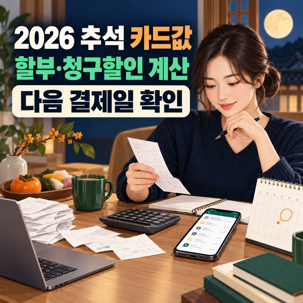 2026 추석 카드값 계산표 - 할부·청구할인·다음 결제일 예상금액 확인