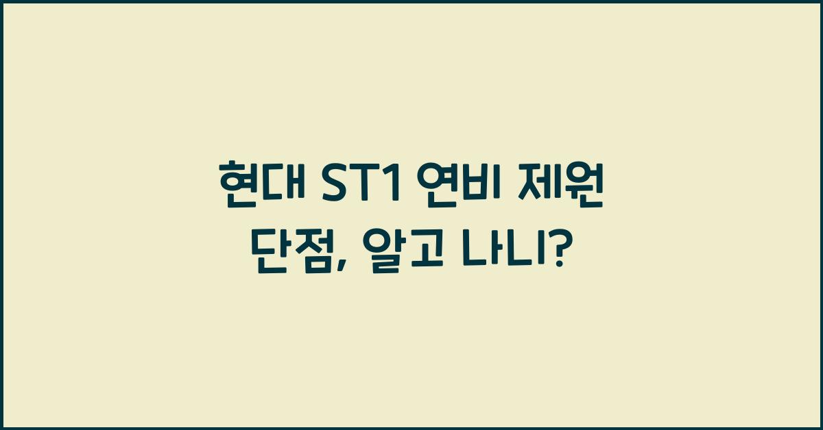 현대 ST1 연비 제원 단점