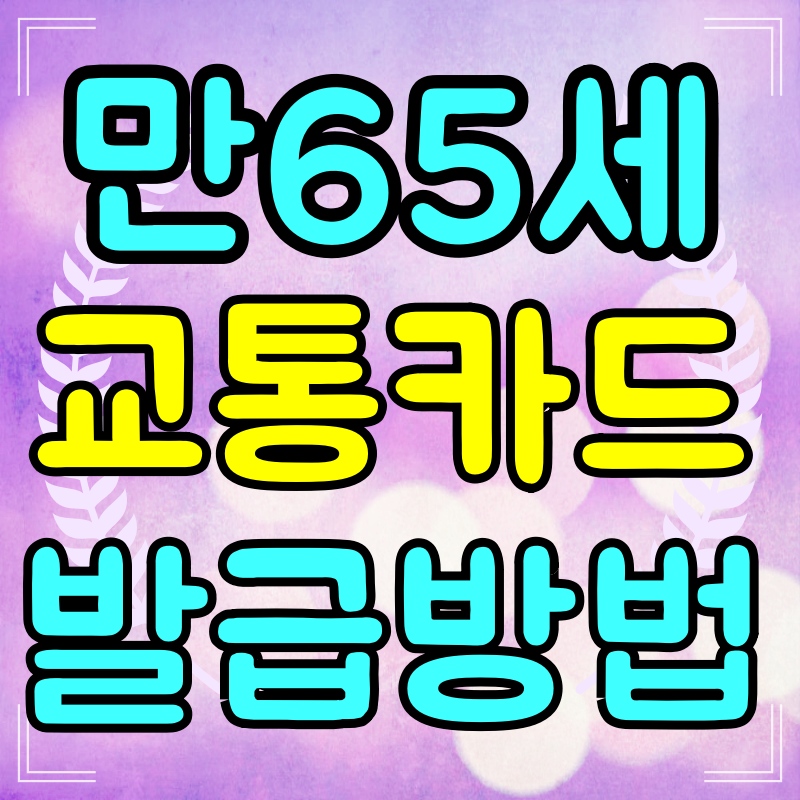 만65세-교통카드-발급