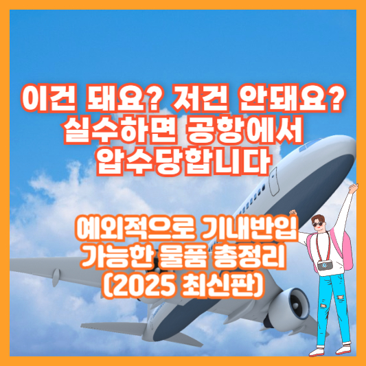 “이건 돼요? 저건 안돼요?” 실수하면 공항에서 압수당합니다 – 예외적으로 기내반입 가능한 물품 총정리 (2025 최신판)