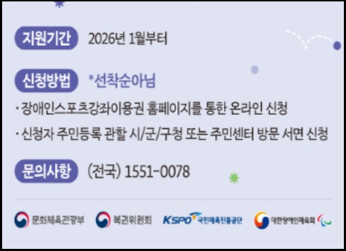 장애인스포츠이용권 신청기간