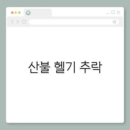 산불 헬기 추락, 의성지역 산불 조종사 결국 우려하던 상황?