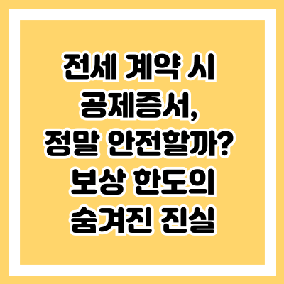 전세 계약 시 공제증서, 정말 안전할까? 보상 한도의 숨겨진 진실