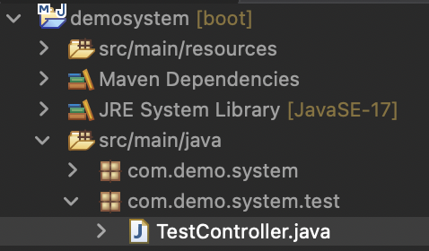 controller package & class 생성 화면