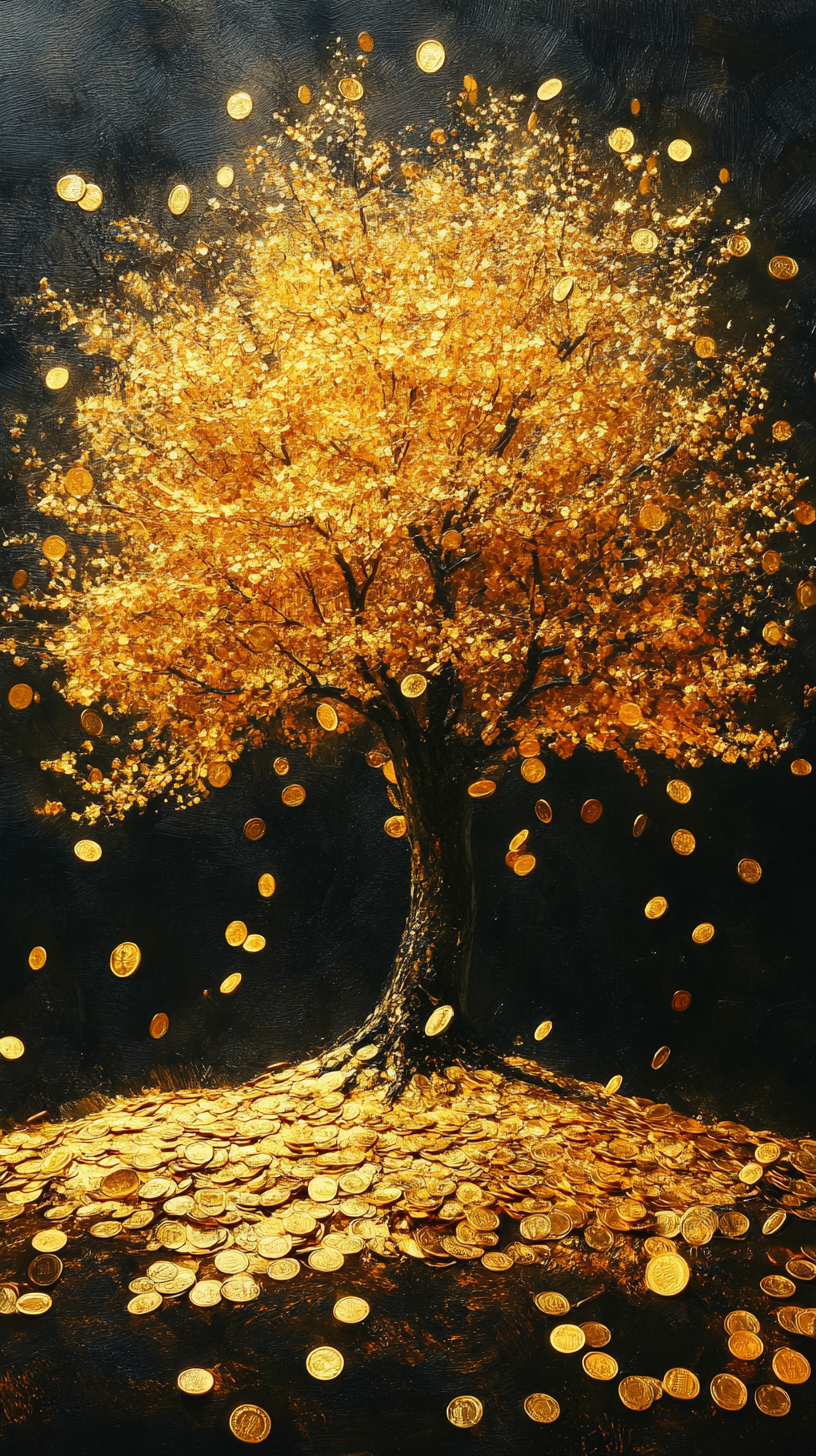 황금-돈나무-그림-돈들어오는-그림,-풍수-그림-액자